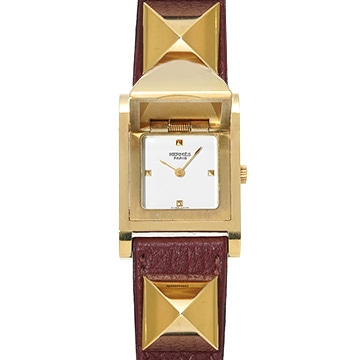エルメス メドール ME1.201 ホワイト レディース 時計 【中古】【wristwatch】