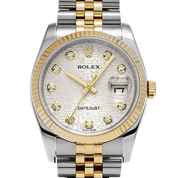 ロレックス デイトジャスト 36 116233G シルバーコンピュータ/ダイヤモンド メンズ 時計 【中古】【wristwatch】