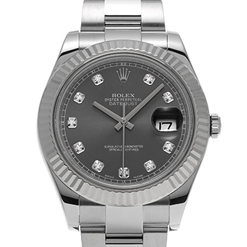 ロレックス デイトジャストII 116334G グレー/ダイヤモンド メンズ 時計 【中古】【wristwatch】
