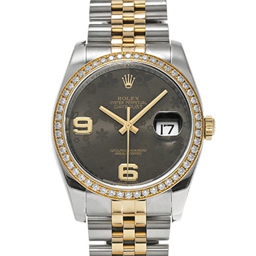 ロレックス デイトジャスト 36 116243 ブラウンフラワー メンズ 時計 【中古】【wristwatch】