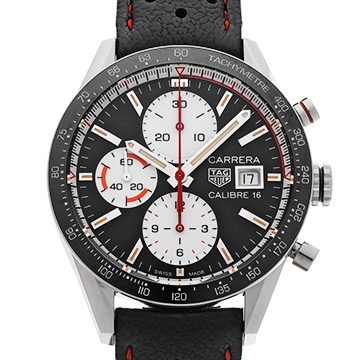 タグ ホイヤー カレラ キャリバー16 クロノグラフ CV201AP.FC6429 ブラック/ホワイト メンズ 時計 【中古】【wristwatch】