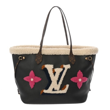 ルイ ヴィトン ネヴァーフル MM ブラック M56960 カーフレザー/シアリング レディース バッグ 【中古】【bag】