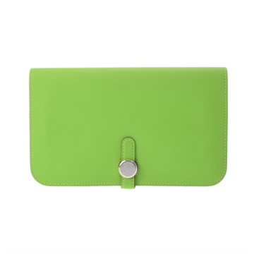 エルメス ドゴン GM アップルグリーン ヴォースイフト レディース 財布 【中古】【purse】