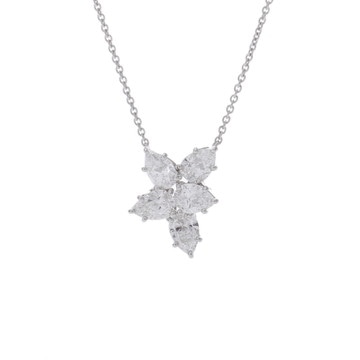 ハリー ウィンストン クラスター ネックレス ミディアム シルバー PEDPCLLWC Pt950プラチナ レディース ジュエリー 【中古】【jewelry】