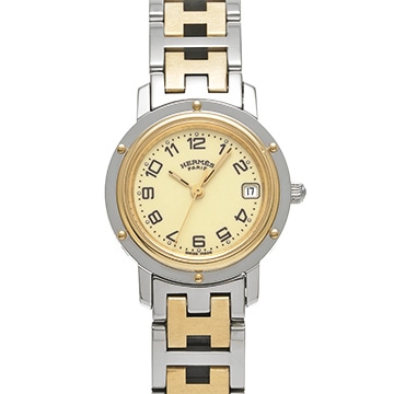 エルメス クリッパー CL4.220 イエロー レディース 時計 【中古】【wristwatch】