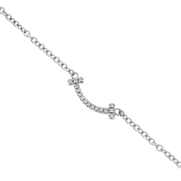 ティファニー Tスマイル ブレスレット ミニ シルバー K18ホワイトゴールド WG レディース ジュエリー 【中古】【jewelry】