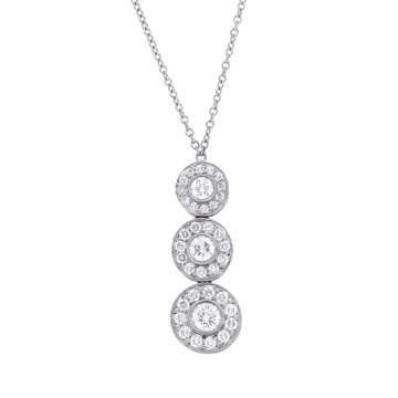 ティファニー サークレット ネックレス 3モチーフ シルバー Pt950プラチナ レディース ジュエリー 【中古】【jewelry】