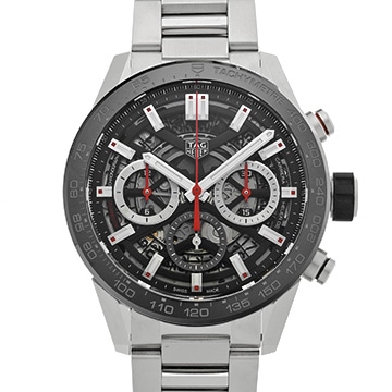 タグ ホイヤー カレラ キャリバーホイヤー02 クロノグラフ CBG2010.BA0662 ブラック メンズ 時計 【中古】【wristwatch】