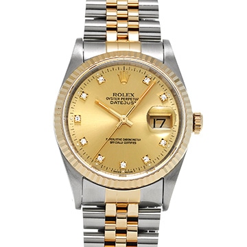 ロレックス デイトジャスト 16233G シャンパン/ダイヤモンド メンズ 時計 【中古】【wristwatch】