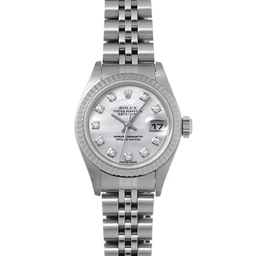 ロレックス デイトジャスト 79174NG ホワイトシェル/ダイヤモンド レディース 時計 【中古】【wristwatch】