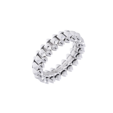 カルティエ クラッシュドゥ リング SM #48 シルバー K18ホワイトゴールド WG レディース ジュエリー 【中古】【jewelry】