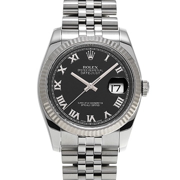 ロレックス デイトジャスト 116234 ブラック メンズ 時計 【中古】【wristwatch】