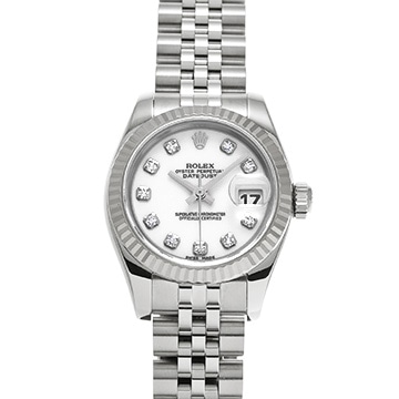 ロレックス デイトジャスト 179174G ホワイト/ダイヤモンド レディース 時計 【中古】【wristwatch】
