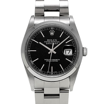ロレックス デイトジャスト 16200 ブラック メンズ 時計 【中古】【wristwatch】