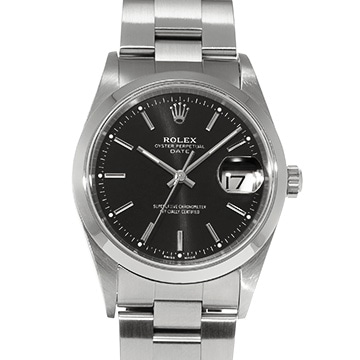 ロレックス オイスターパーペチュアル デイト 15200 ブラック メンズ 時計 【中古】【wristwatch】
