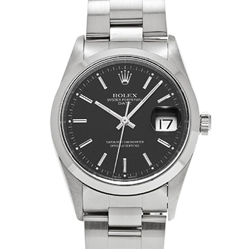 ロレックス オイスターパーペチュアル デイト 15200 ブラック メンズ 時計 【中古】【wristwatch】