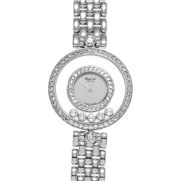 ショパール ハッピーダイヤモンド 20/3957 シルバー/ダイヤモンド レディース 時計 【中古】【wristwatch】