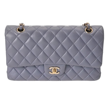 シャネル マトラッセ 11.12 クラシック ハンドバッグ  25cm パープル A01112 ラムスキン レディース バッグ 【中古】【bag】