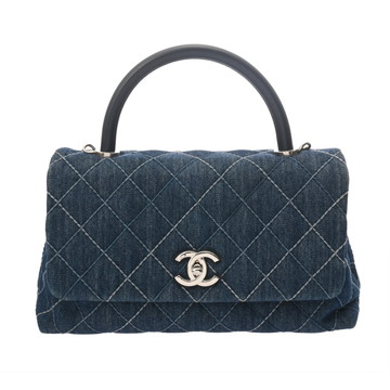 シャネル マトラッセ ココハンドルS 2WAYチェーンショルダー ブルー A92991 デニム レディース バッグ 【中古】【bag】