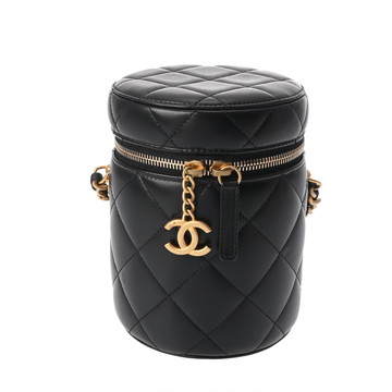 シャネル マトラッセ ヴァニティケース ブラック AS2735 ラムスキン レディース バッグ 【中古】【bag】