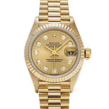 ロレックス デイトジャスト 69178G シャンパン/ダイヤモンド レディース 時計 【中古】【wristwatch】