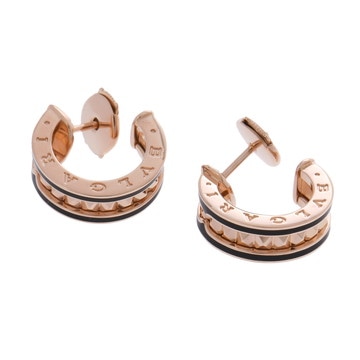 ブルガリ B.ZERO1ロック ピアス ゴールド K18ピンクゴールド PG/ブラックセラミック レディース ジュエリー 【中古】【jewelry】