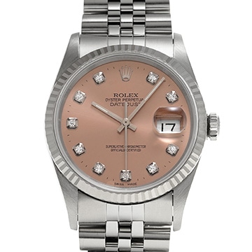 ロレックス デイトジャスト 16234G ピンク/ダイヤモンド メンズ 時計 【中古】【wristwatch】