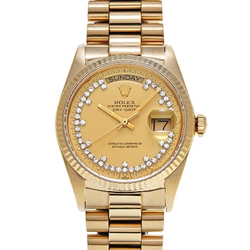 ロレックス デイデイト 18038 シャンパン/ダイヤモンド メンズ 時計 【中古】【wristwatch】
