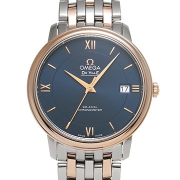 オメガ デ・ヴィル プレステージ コーアクシャル 424.20.37.20.03.002 ブルー メンズ 時計 【中古】【wristwatch】