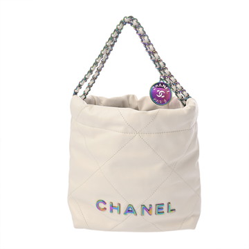 シャネル ミニ ハンドバッグ CHANEL22 ホワイト AS3980 シャイニーカーフスキン レディース バッグ 【中古】【bag】