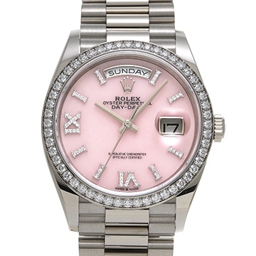 ロレックス デイデイト 36 128349RBR ピンクオパール/ダイヤモンド メンズ 時計 【中古】【wristwatch】