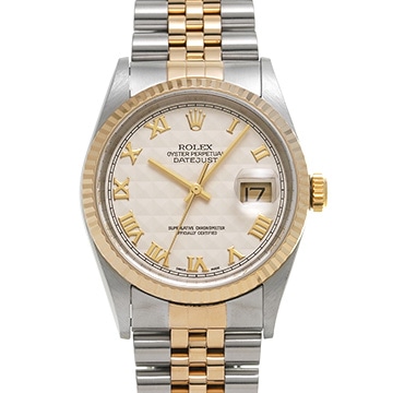 ロレックス デイトジャスト 16233 アイボリーピラミッド メンズ 時計 【中古】【wristwatch】
