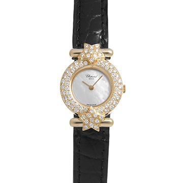 ショパール ハッピーダイヤモンド 13/6275 ホワイトシェル レディース 時計 【中古】【wristwatch】