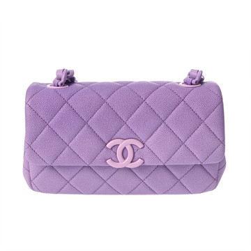シャネル マトラッセ ミニ フラップバッグ パープル AS4598 グレインドカーフスキン レディース バッグ 【中古】【bag】