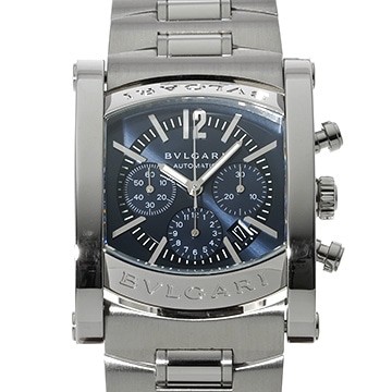 ブルガリ アショーマ クロノグラフ AA44SCH ブルーグレー メンズ 時計 【中古】【wristwatch】
