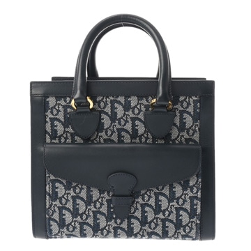 ディオール トロッター ネイビー キャンバス/レザー レディース バッグ 【中古】【bag】