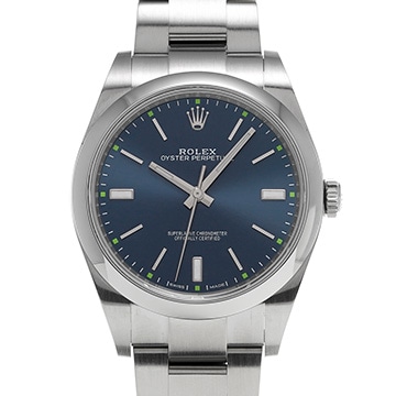 ロレックス オイスターパーペチュアル 39 114300 ブルー メンズ 時計 【中古】【wristwatch】