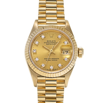 ロレックス デイトジャスト 69178G シャンパン/ダイヤモンド レディース 時計 【中古】【wristwatch】