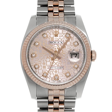 ロレックス デイトジャスト 116231G ピンクコンピュータ/ダイヤモンド メンズ 時計 【中古】【wristwatch】