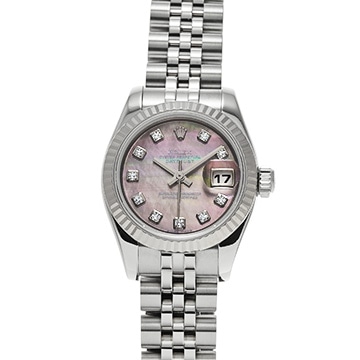 ロレックス デイトジャスト 179174NG ブラックシェル/ダイヤモンド レディース 時計 【中古】【wristwatch】