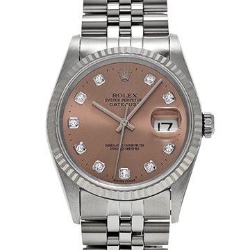 ロレックス デイトジャスト 16234G ピンク/ダイヤモンド メンズ 時計 【中古】【wristwatch】