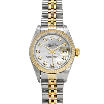 ロレックス デイトジャスト 79173NG ホワイトシェル/ダイヤモンド レディース 時計 【中古】【wristwatch】