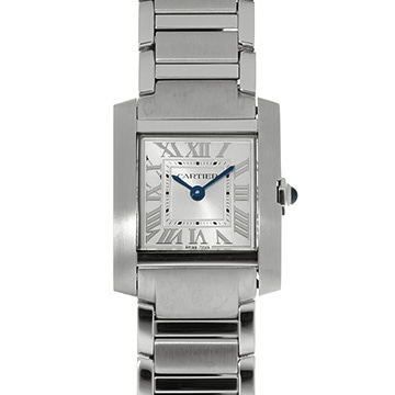 カルティエ タンクフランセーズ SM WSTA0065 シルバー レディース 時計 【中古】【wristwatch】