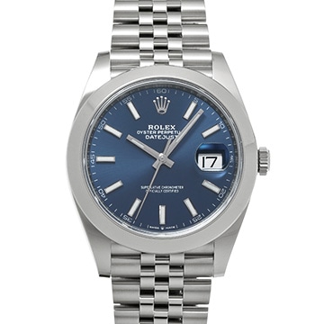 ロレックス デイトジャスト 41 126300 ブライトブルー メンズ 時計 【中古】【wristwatch】
