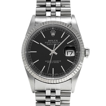 ロレックス デイトジャスト 16234 ブラック メンズ 時計 【中古】【wristwatch】