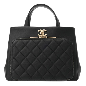 シャネル マトラッセ ビジネスアフィニティ ブラック A93750 キャビアスキン レディース バッグ 【中古】【bag】
