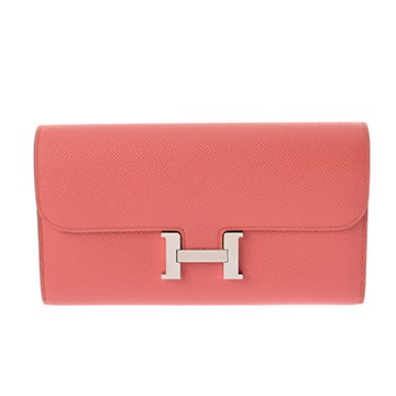 エルメス コンスタンスロングウォレット フラミンゴ ヴォーエプソン レディース 財布 【中古】【purse】
