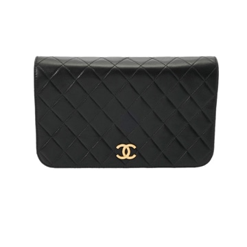 シャネル マトラッセ プッシュロックチェーンショルダー ブラック ラムスキン レディース バッグ 【中古】【bag】