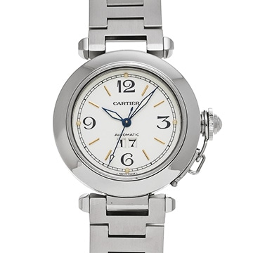 カルティエ パシャC ビッグデイト W31044M7 ホワイト ユニセックス 時計 【中古】【wristwatch】