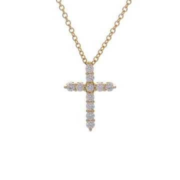 ティファニー ミニクロス ネックレス ゴールド K18イエローゴールド YG レディース ジュエリー 【中古】【jewelry】